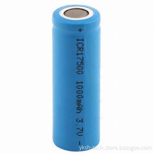 ICR17500 Cylindrical Li-ion rechargeable battery, 3.7V 1,250mAh for laptops computer and cellphone